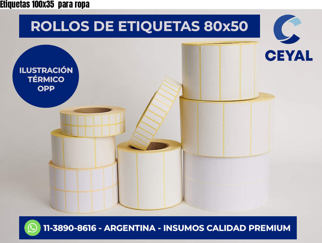 Etiquetas 100×35  para ropa