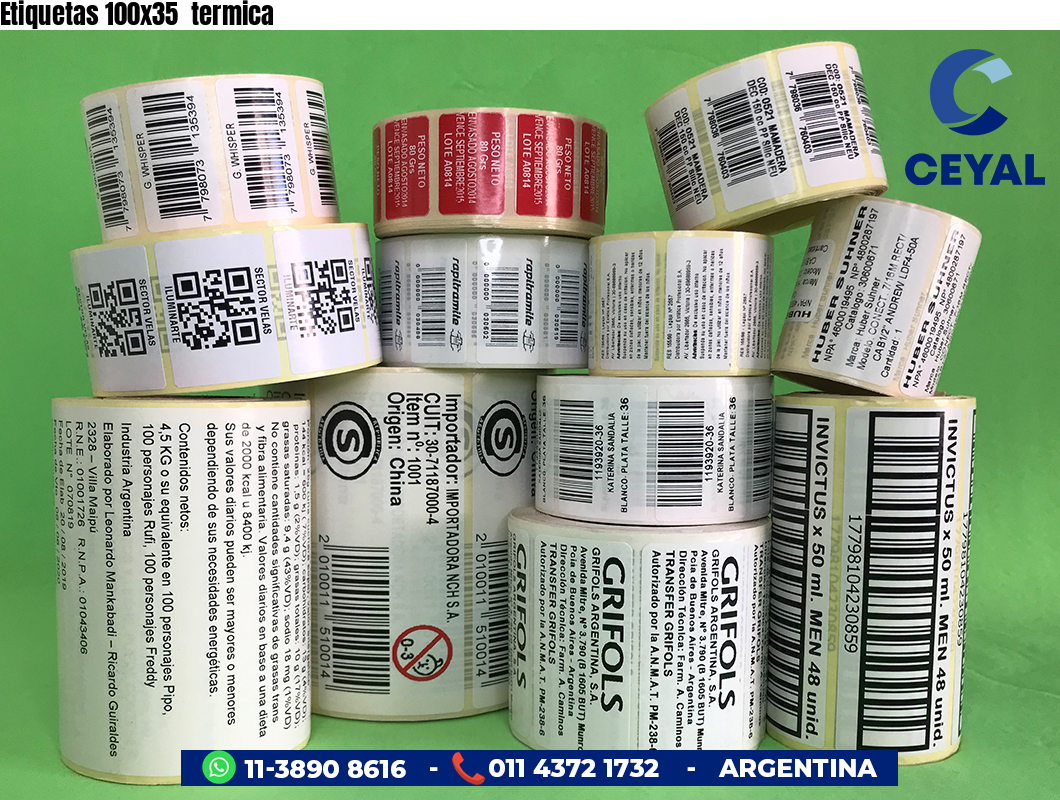 Etiquetas 100x35 termica