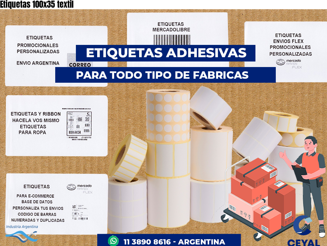 Etiquetas 100x35 textil