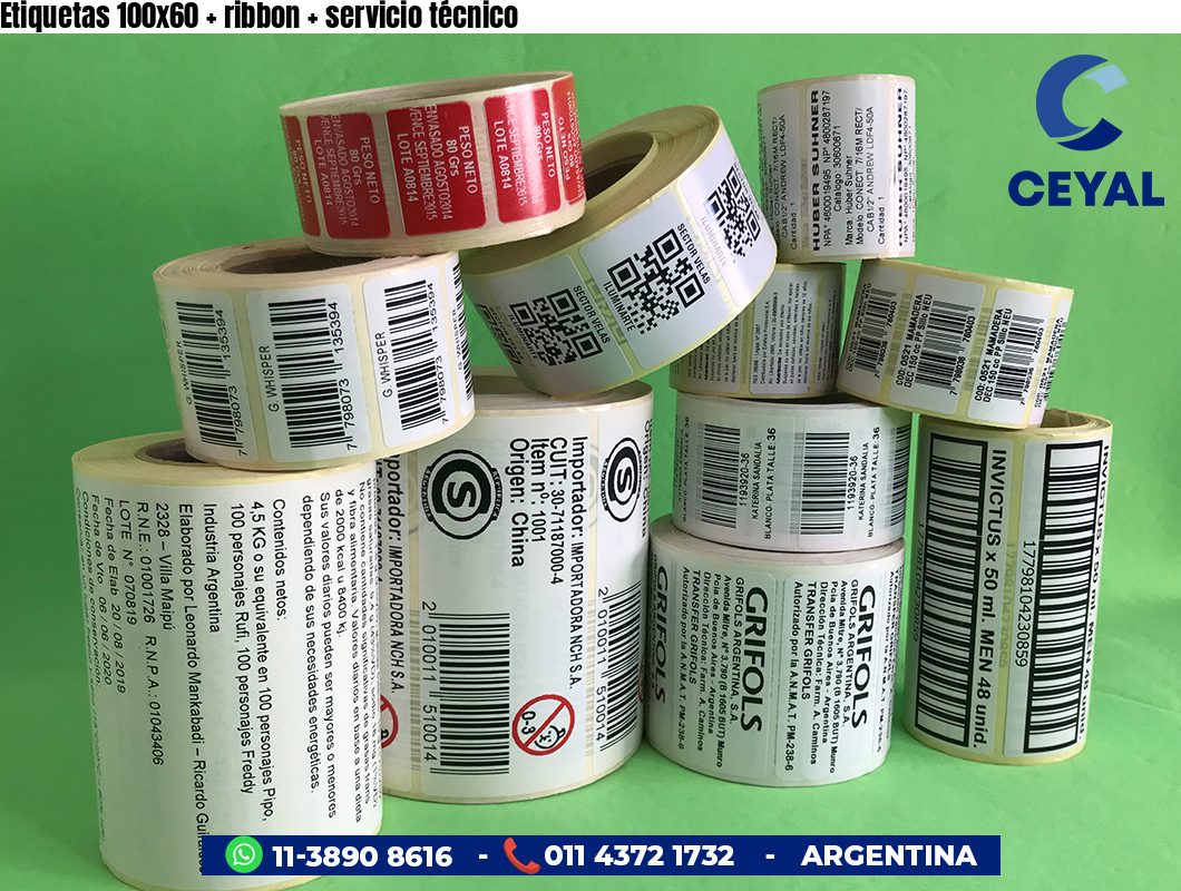 Etiquetas 100x60 ribbon servicio técnico
