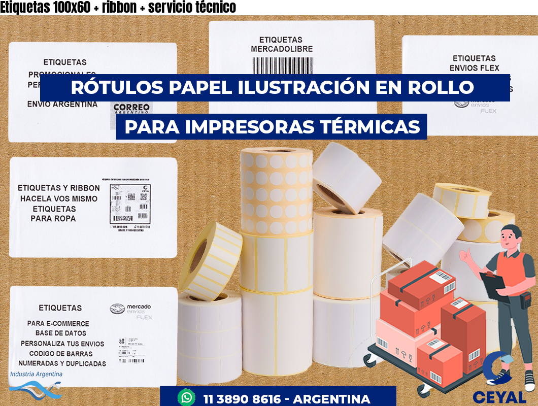 Etiquetas 100x60 ribbon servicio técnico