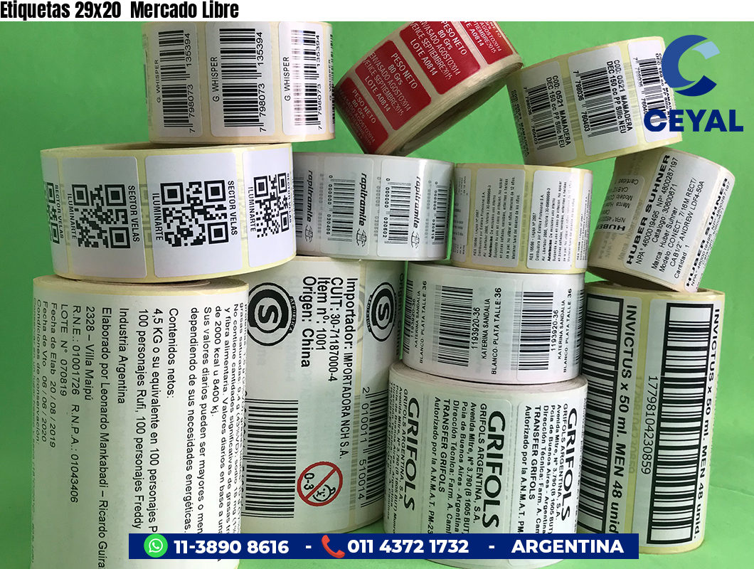 Etiquetas 29x20  Mercado Libre