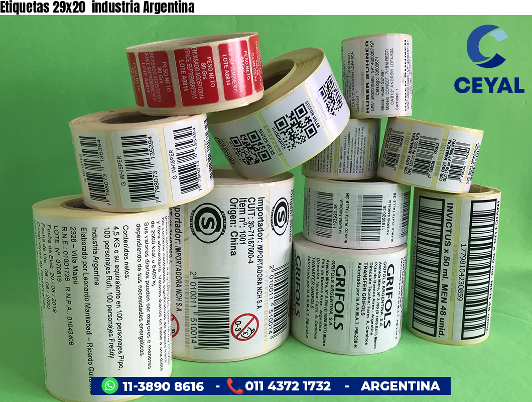 Etiquetas 29x20 industria Argentina