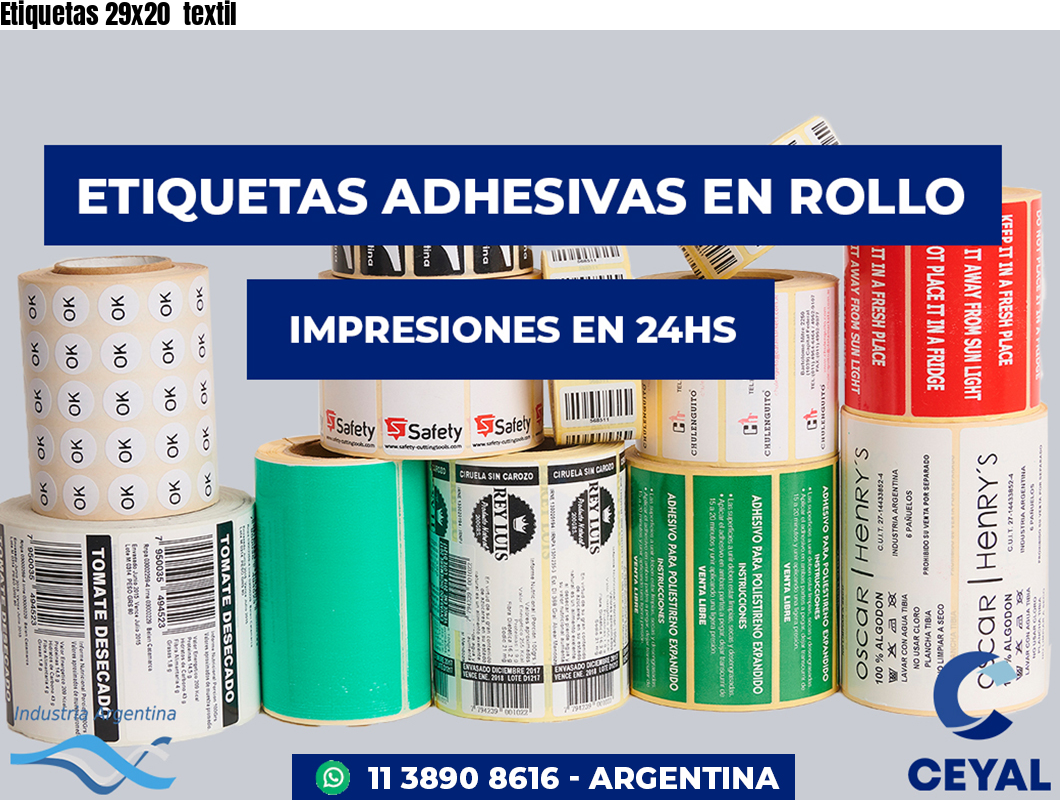 Etiquetas 29x20 textil