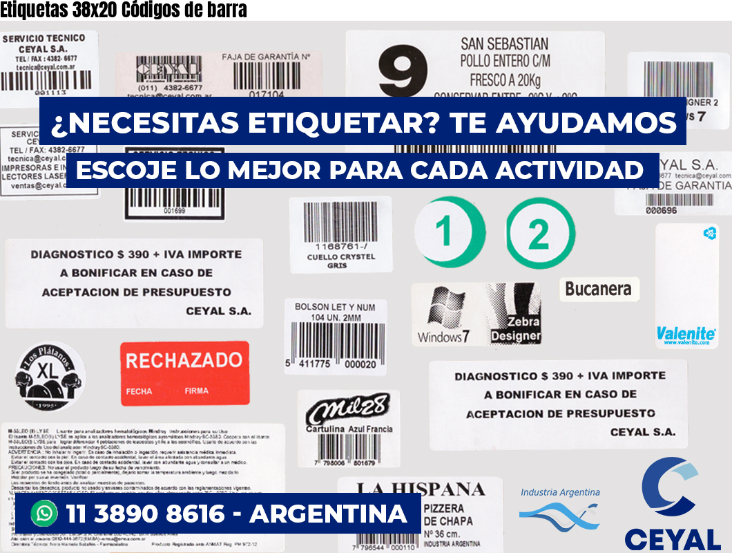 Etiquetas 38x20 Códigos de barra