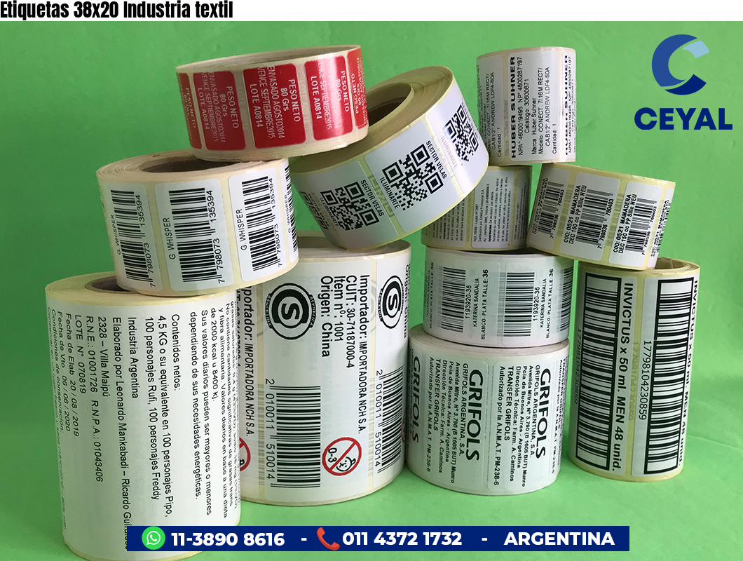 Etiquetas 38x20 Industria textil