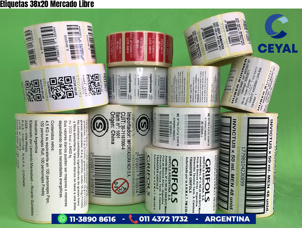 Etiquetas 38x20 Mercado Libre