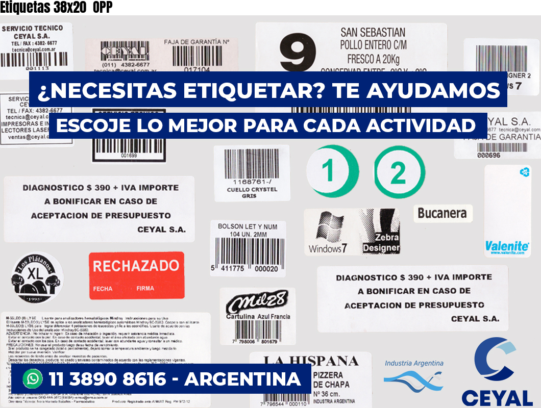 Etiquetas 38x20 OPP