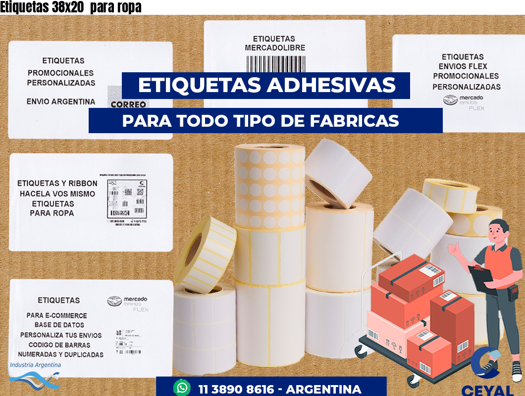 Etiquetas 38x20  para ropa