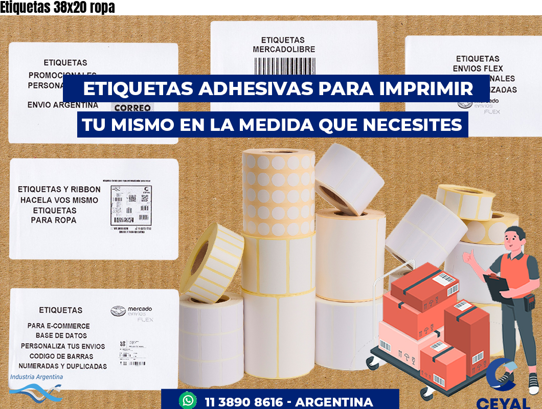 Etiquetas 38x20 ropa