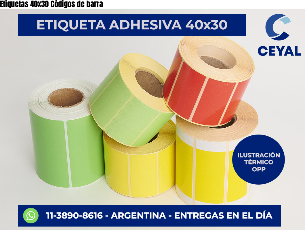 Etiquetas 40×30 Códigos de barra