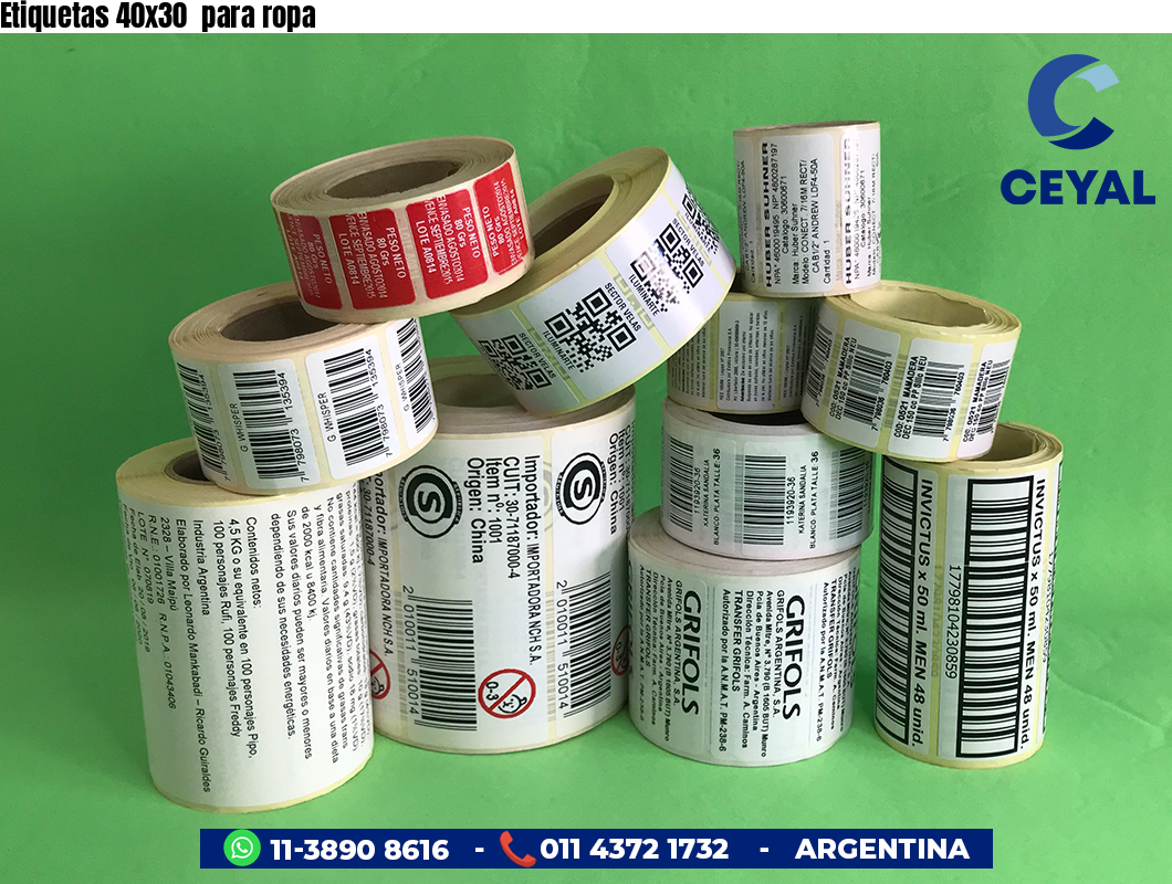 Etiquetas 40x30 para ropa
