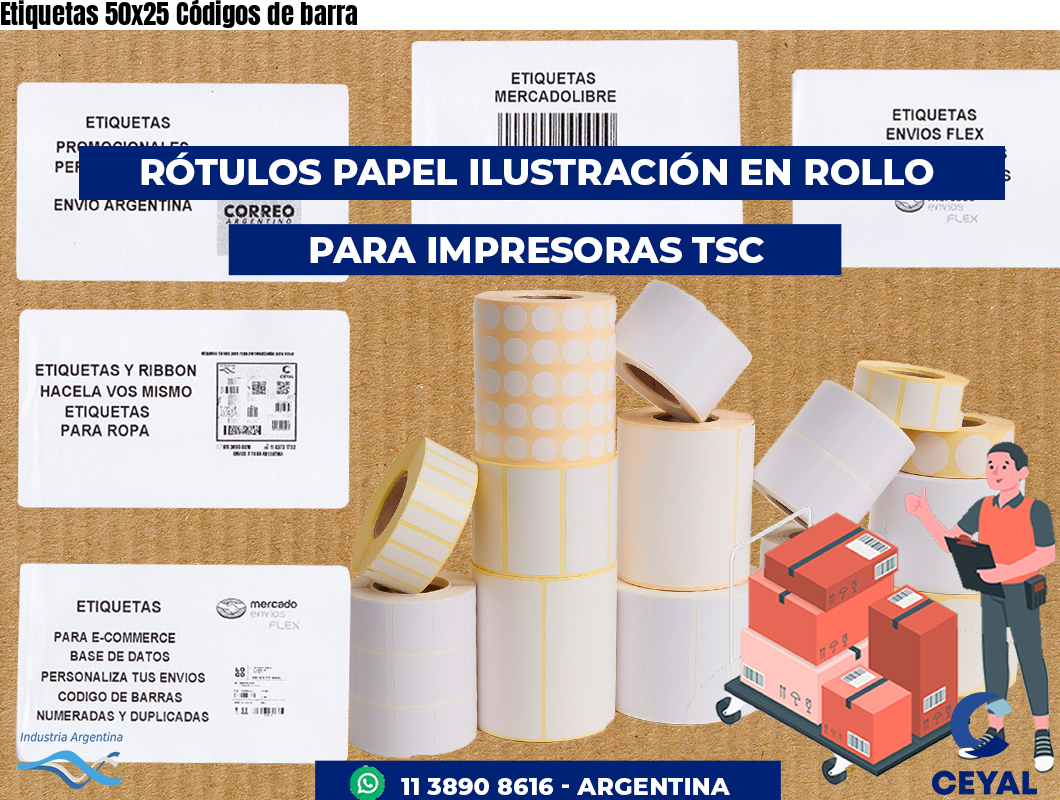 Etiquetas 50x25 Códigos de barra
