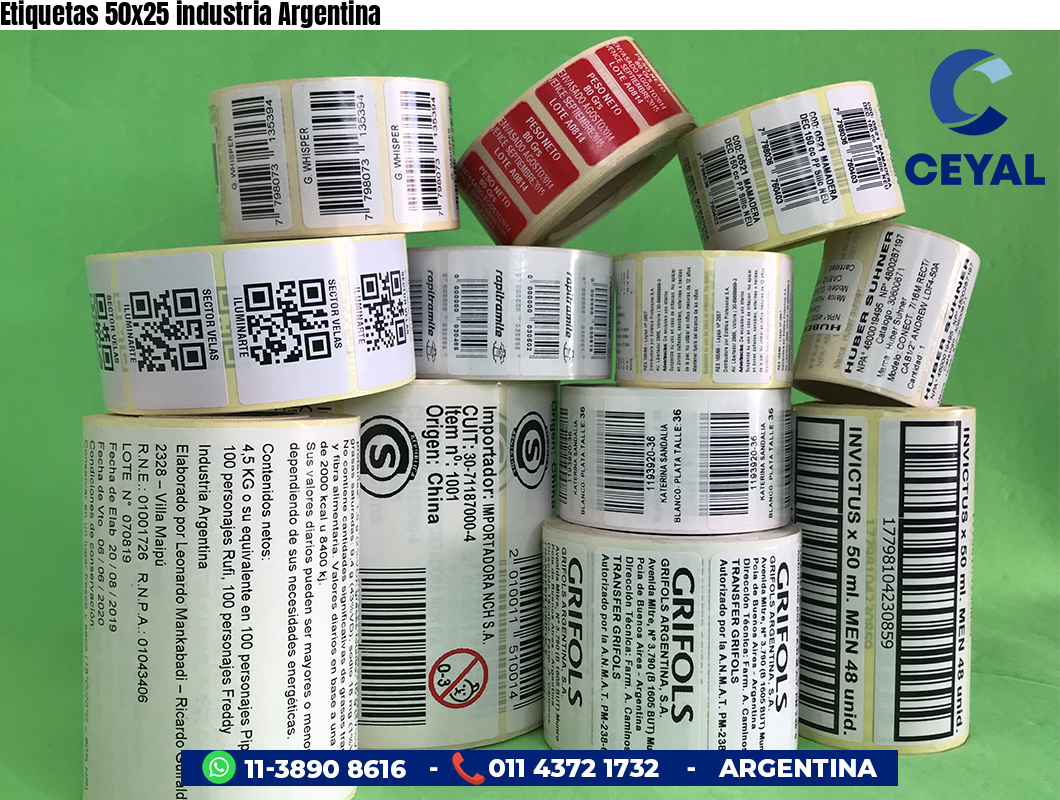 Etiquetas 50x25 industria Argentina