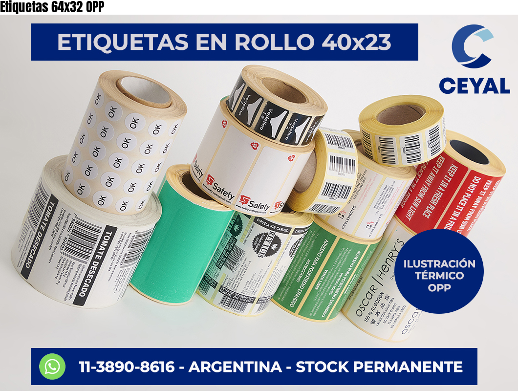 Etiquetas 64×32 OPP