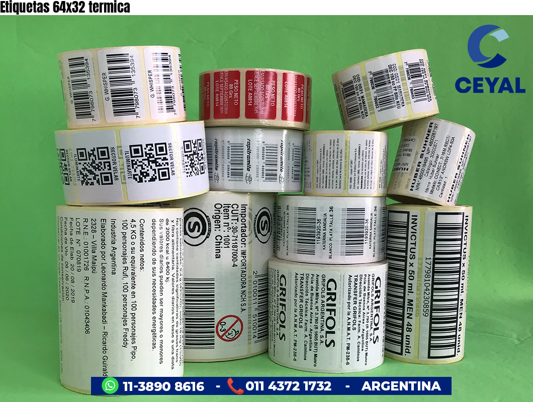 Etiquetas 64x32 termica