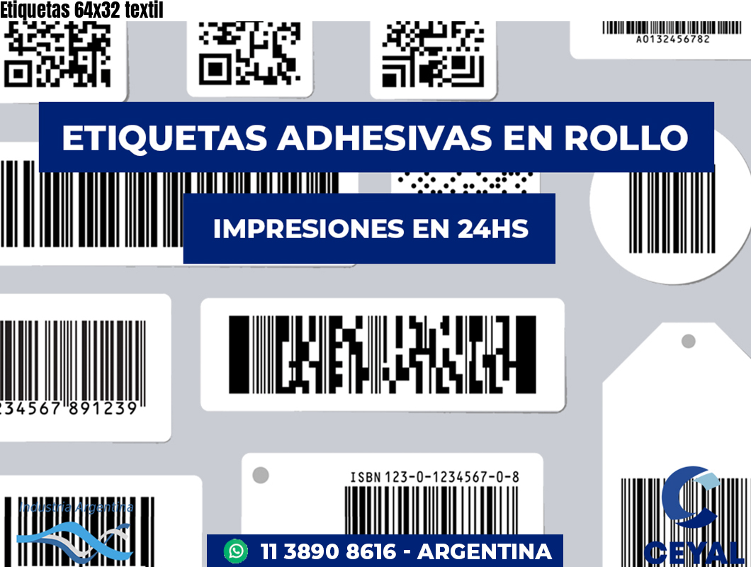 Etiquetas 64x32 textil