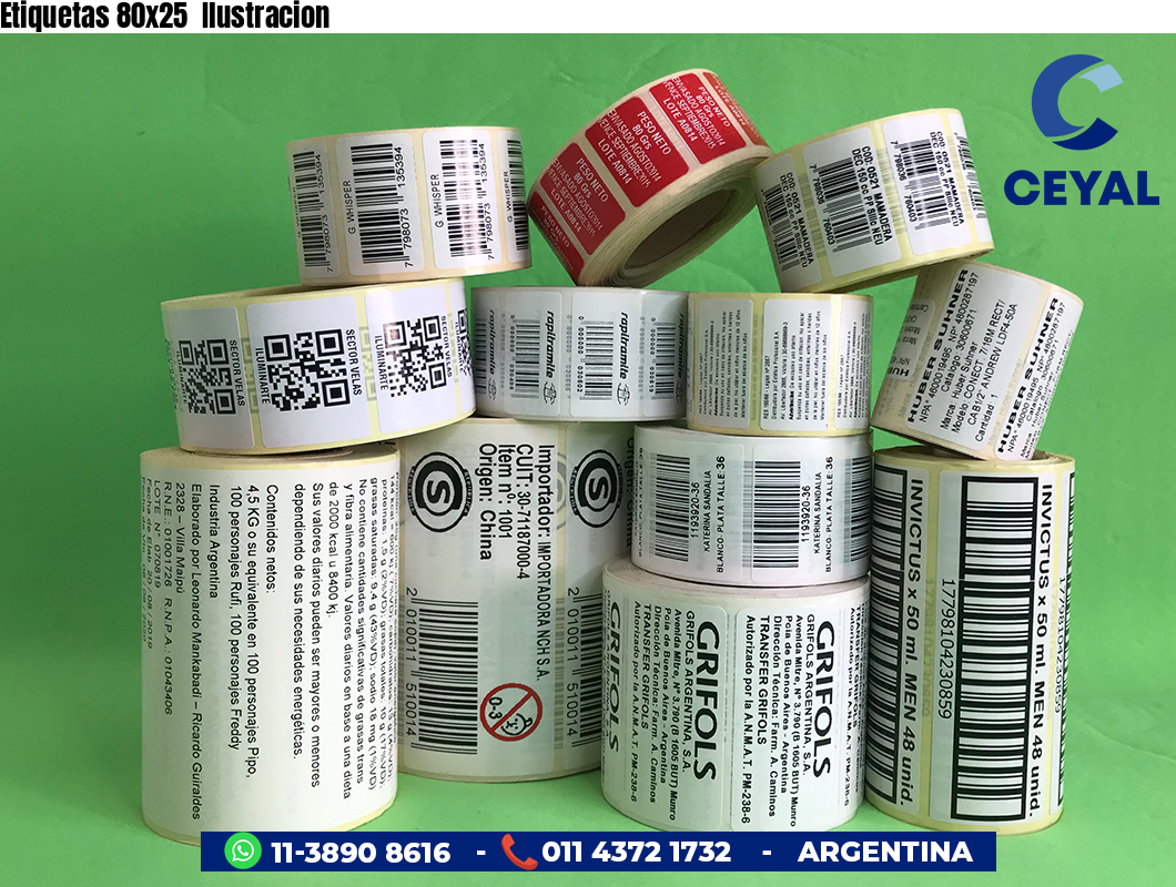 Etiquetas 80x25 Ilustracion