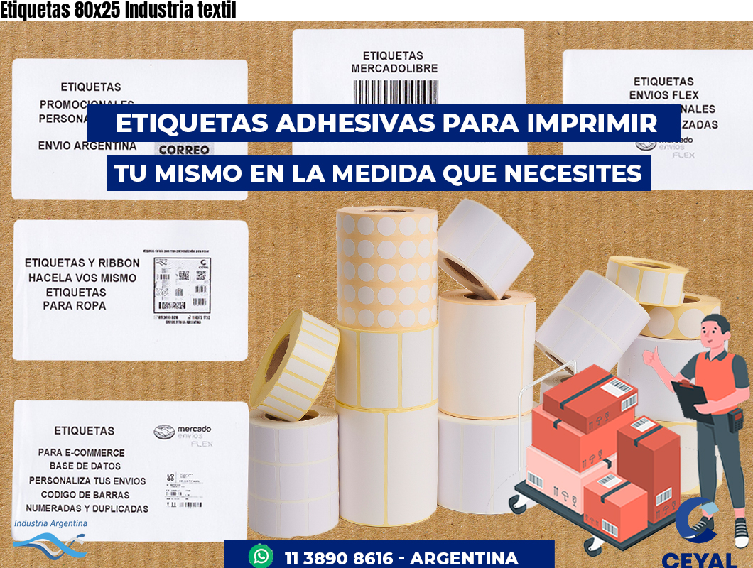 Etiquetas 80x25 Industria textil
