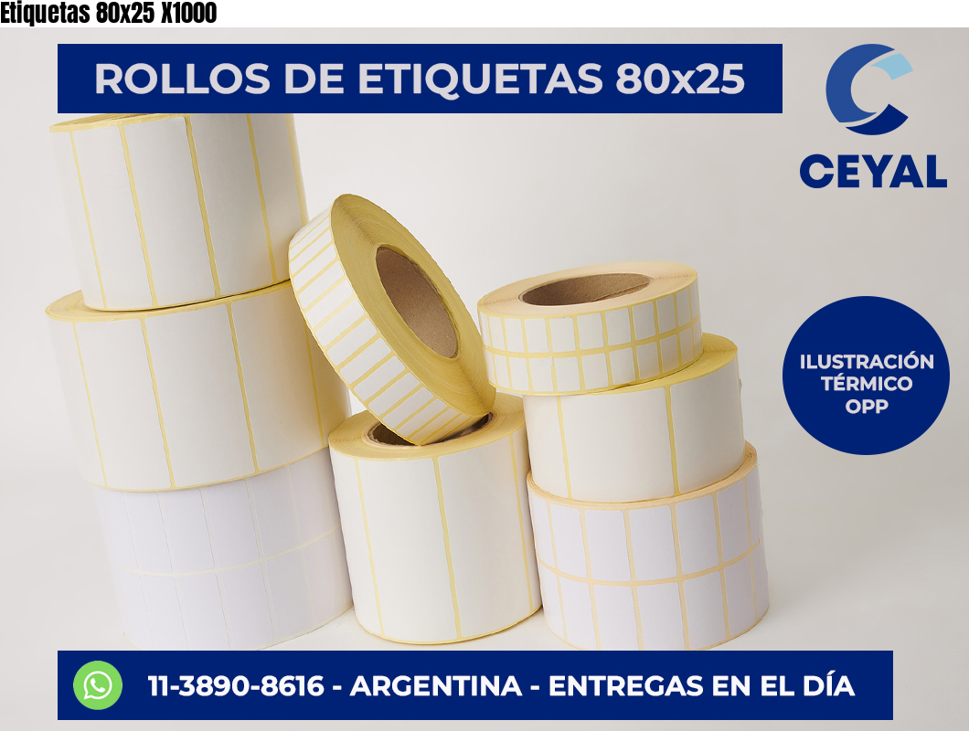 Etiquetas 80×25 X1000