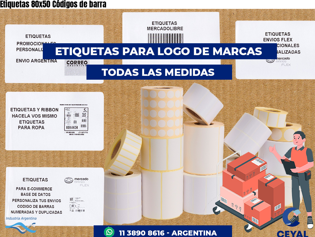 Etiquetas 80x50 Códigos de barra