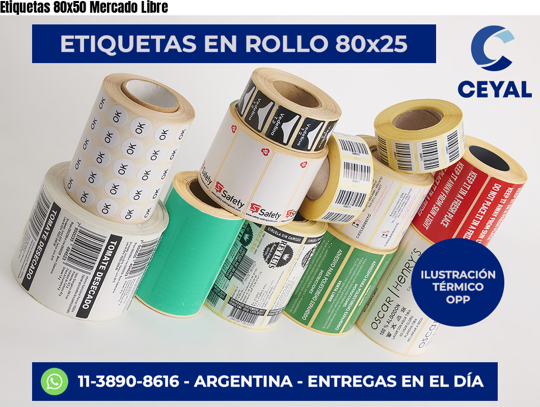 Etiquetas 80×50 Mercado Libre