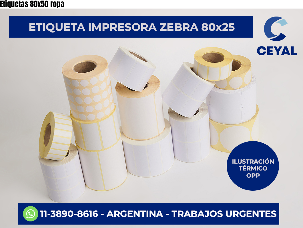 Etiquetas 80×50 ropa