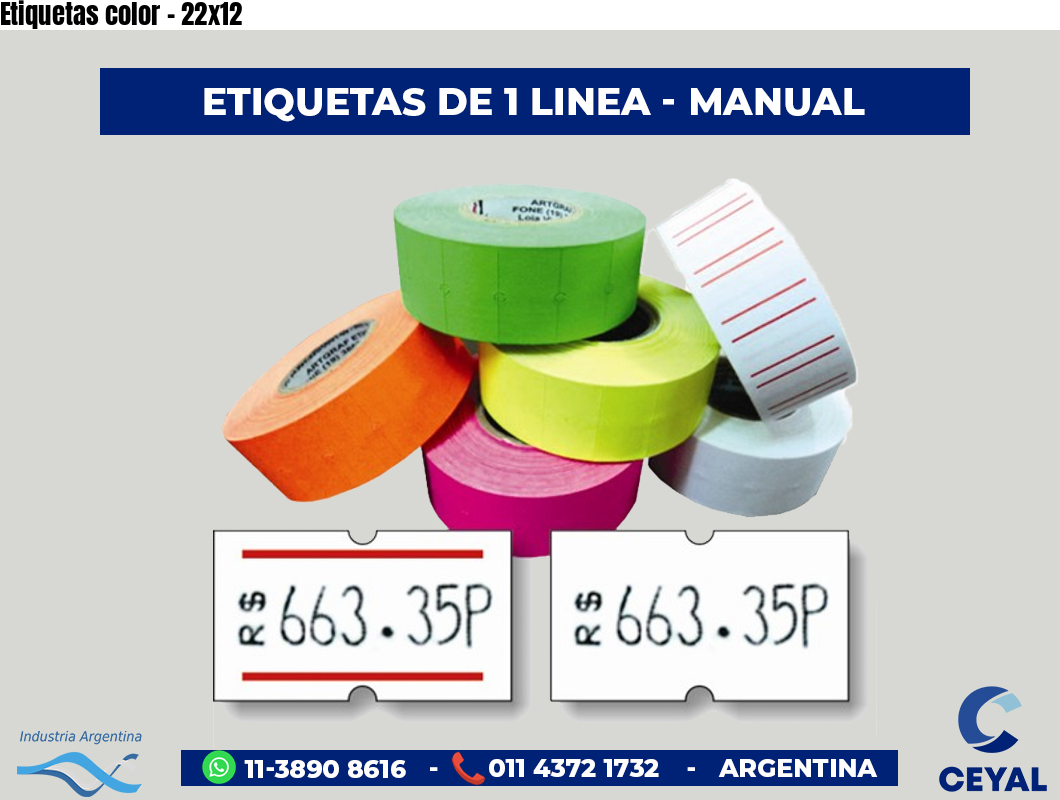 Etiquetas color - 22x12