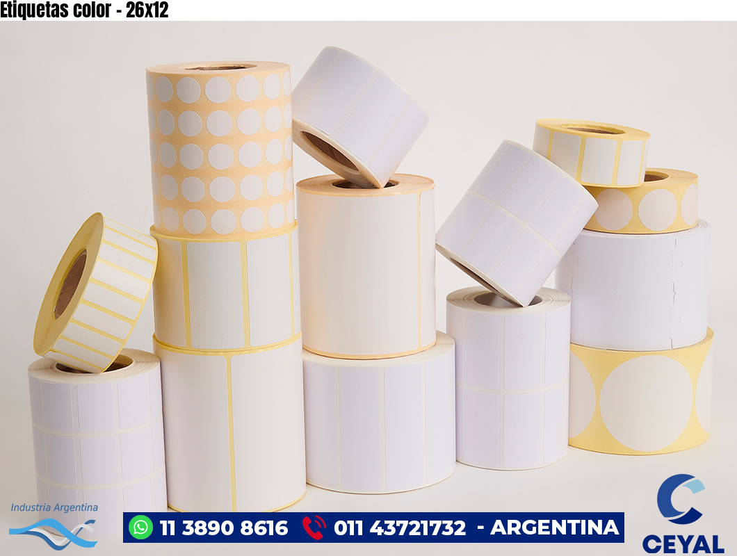 Etiquetas color - 26x12