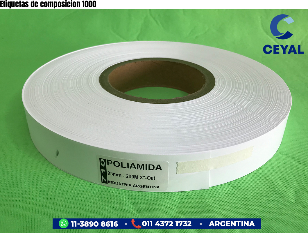 Etiquetas de composicion 1000