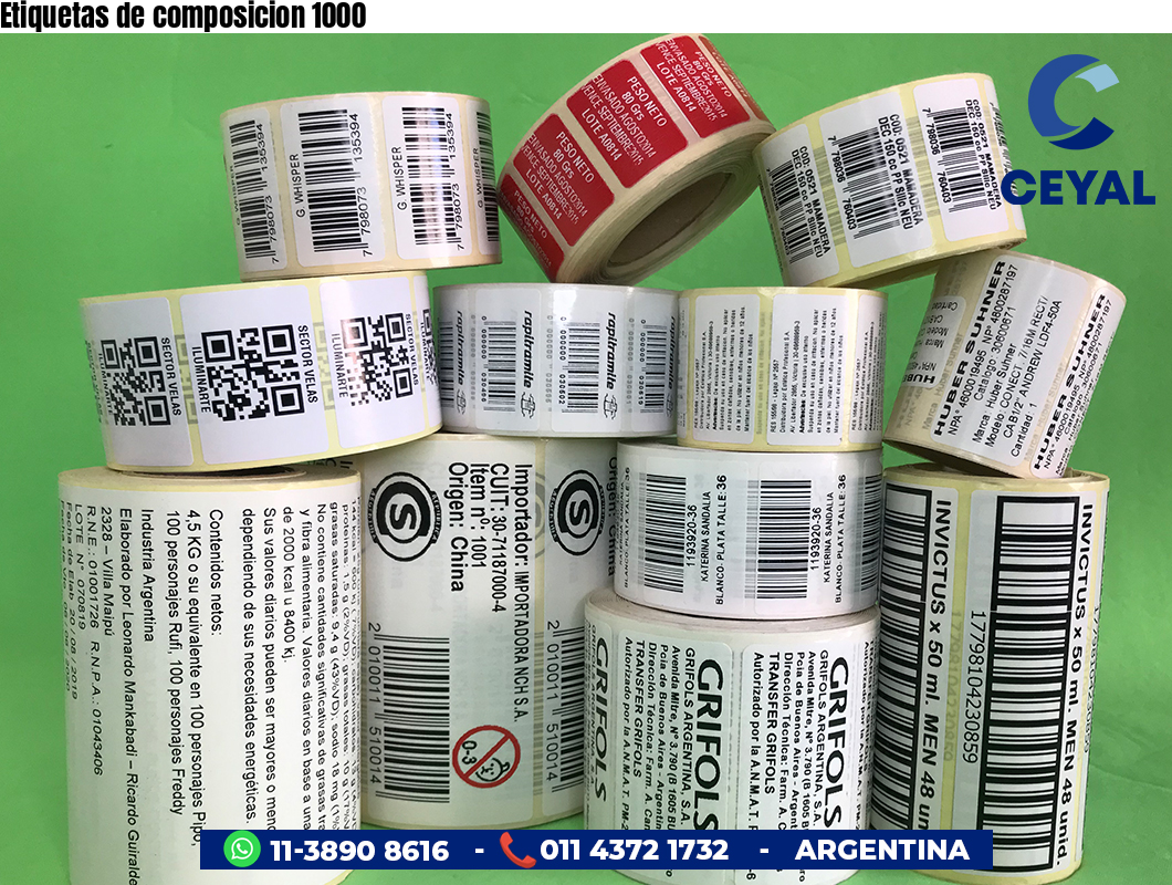 Etiquetas de composicion 1000