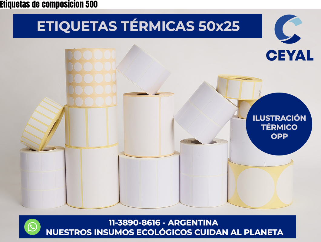 Etiquetas de composicion 500