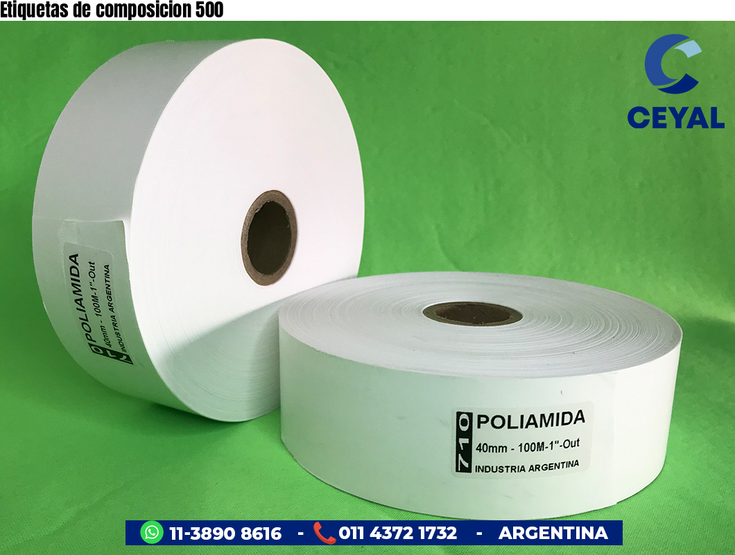 Etiquetas de composicion 500