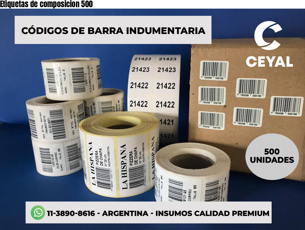 Etiquetas de composicion 500