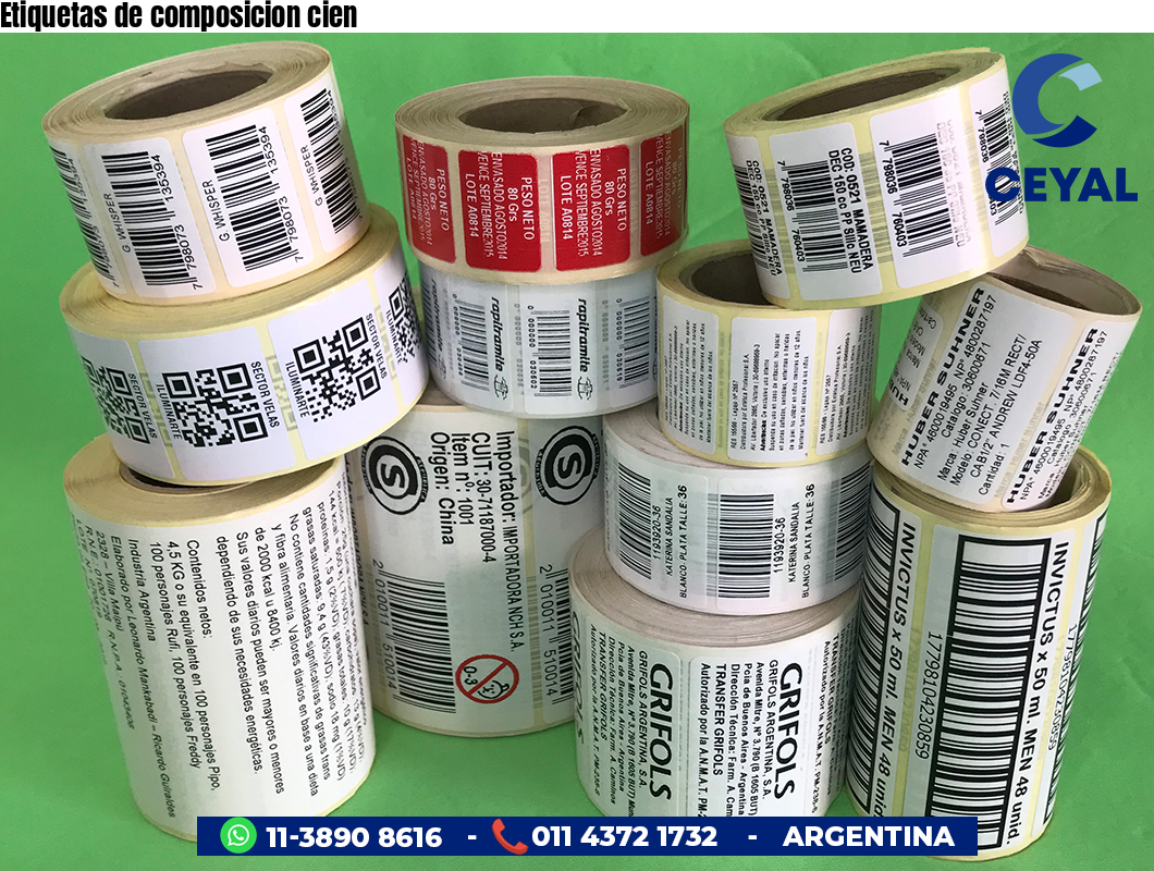 Etiquetas de composicion cien