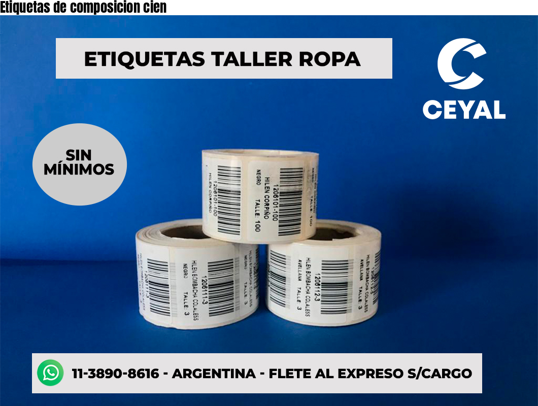 Etiquetas de composicion cien