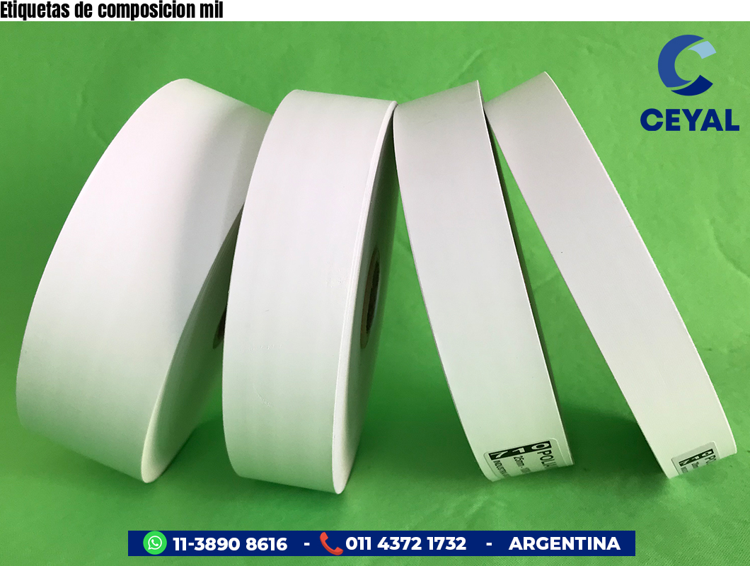Etiquetas de composicion mil