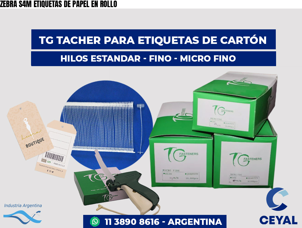 ZEBRA S4M ETIQUETAS DE PAPEL EN ROLLO