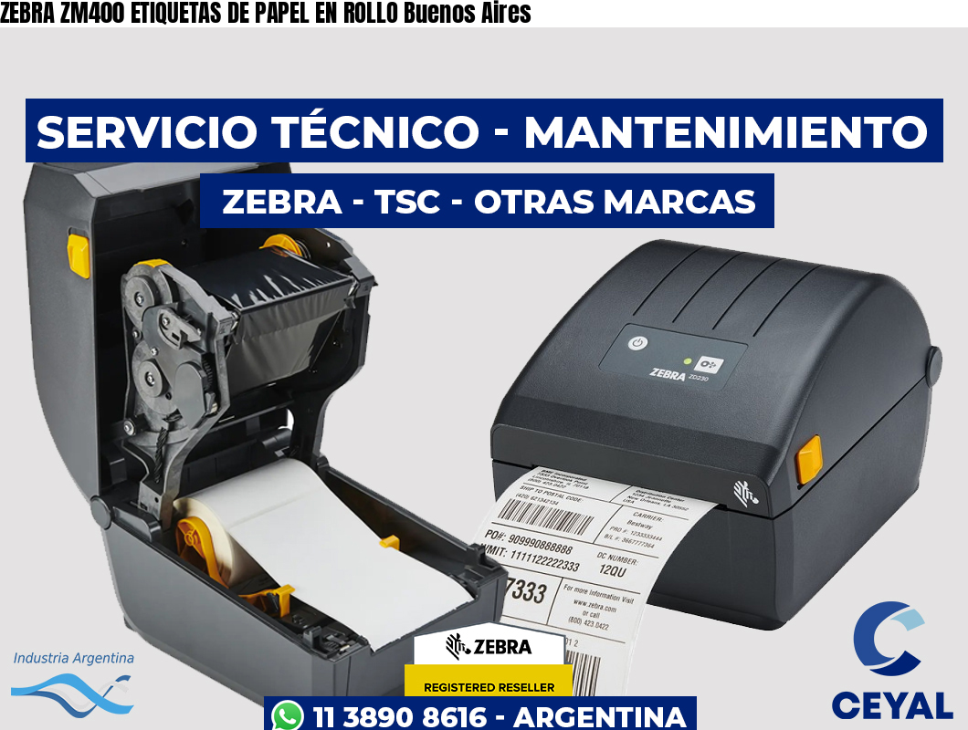 ZEBRA ZM400 ETIQUETAS DE PAPEL EN ROLLO Buenos Aires