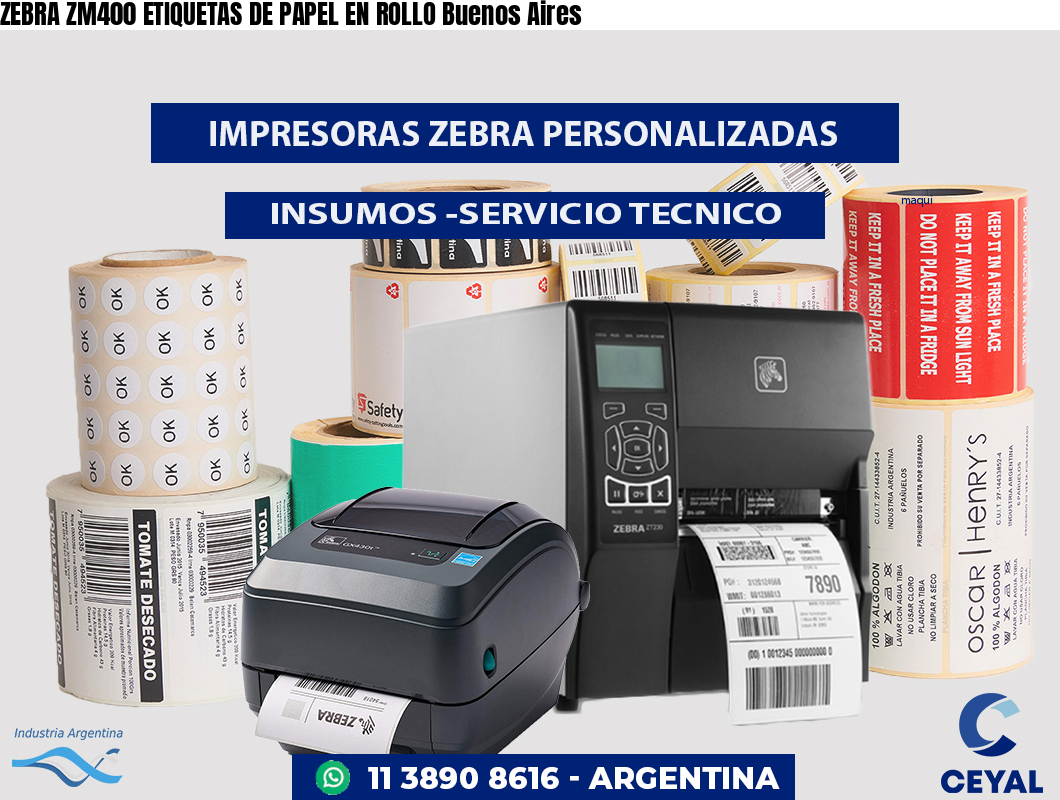 ZEBRA ZM400 ETIQUETAS DE PAPEL EN ROLLO Buenos Aires
