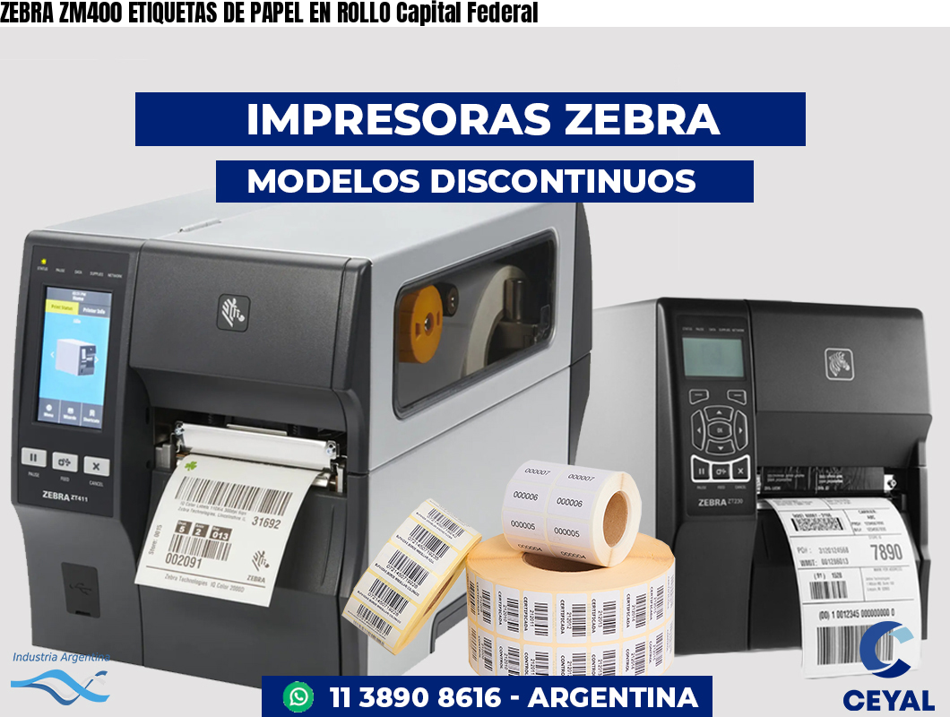 ZEBRA ZM400 ETIQUETAS DE PAPEL EN ROLLO Capital Federal