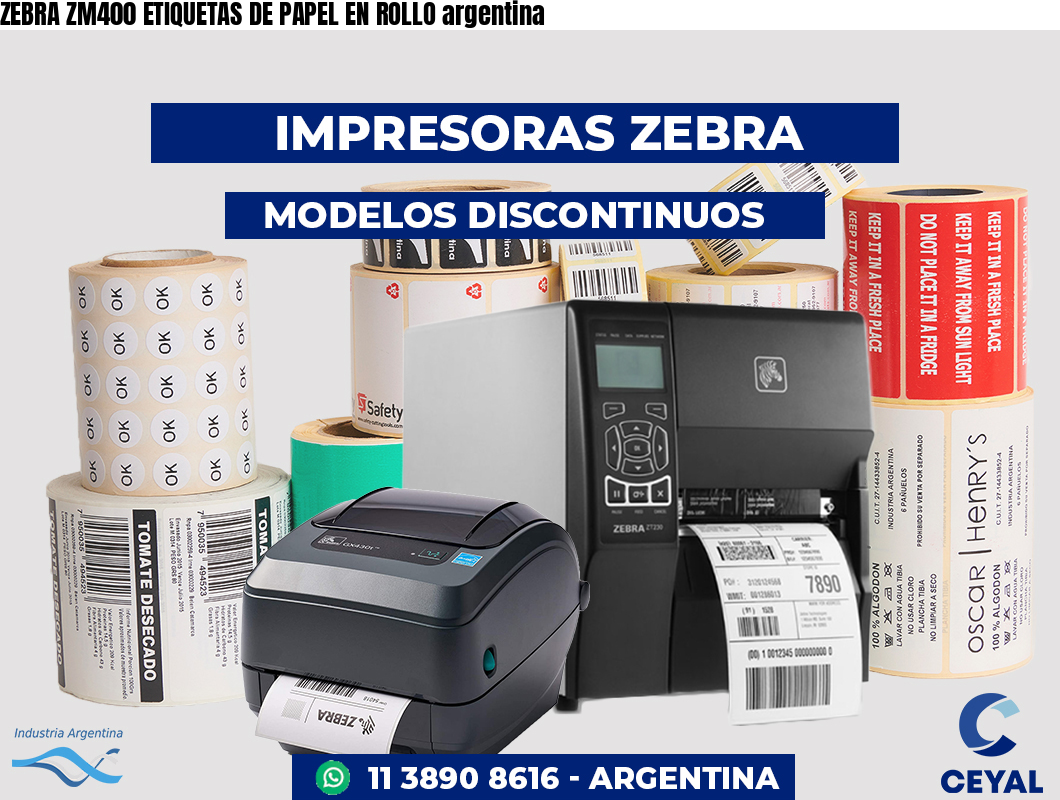 ZEBRA ZM400 ETIQUETAS DE PAPEL EN ROLLO argentina