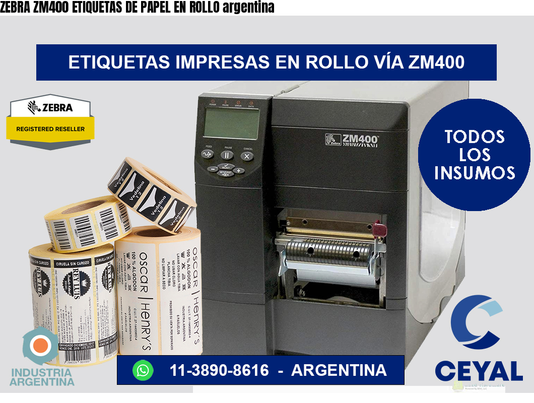 ZEBRA ZM400 ETIQUETAS DE PAPEL EN ROLLO argentina