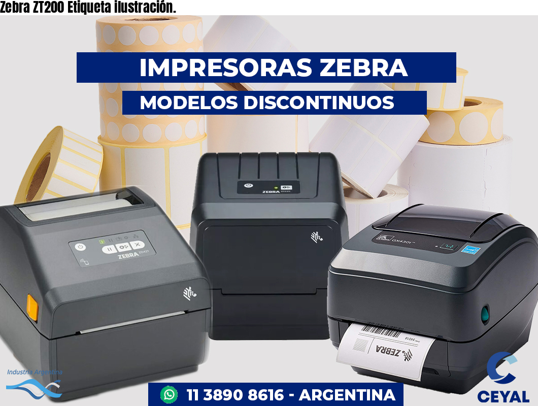 Zebra ZT200 Etiqueta ilustración.