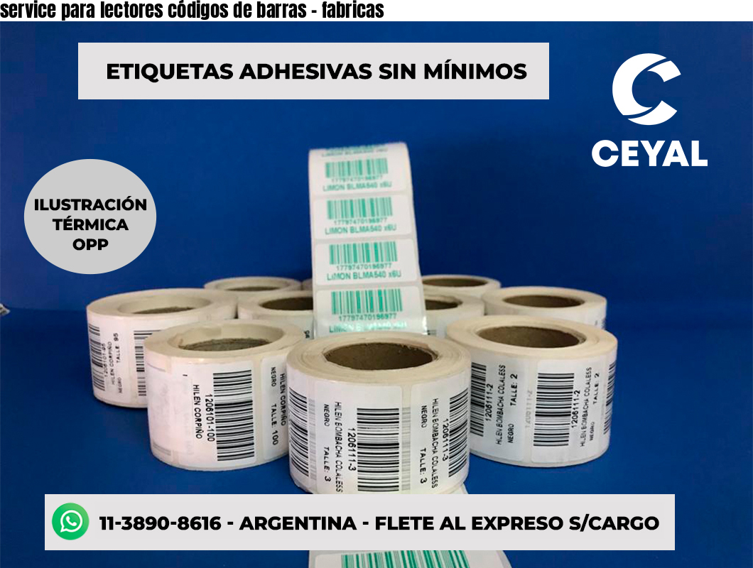service para lectores códigos de barras - fabricas
