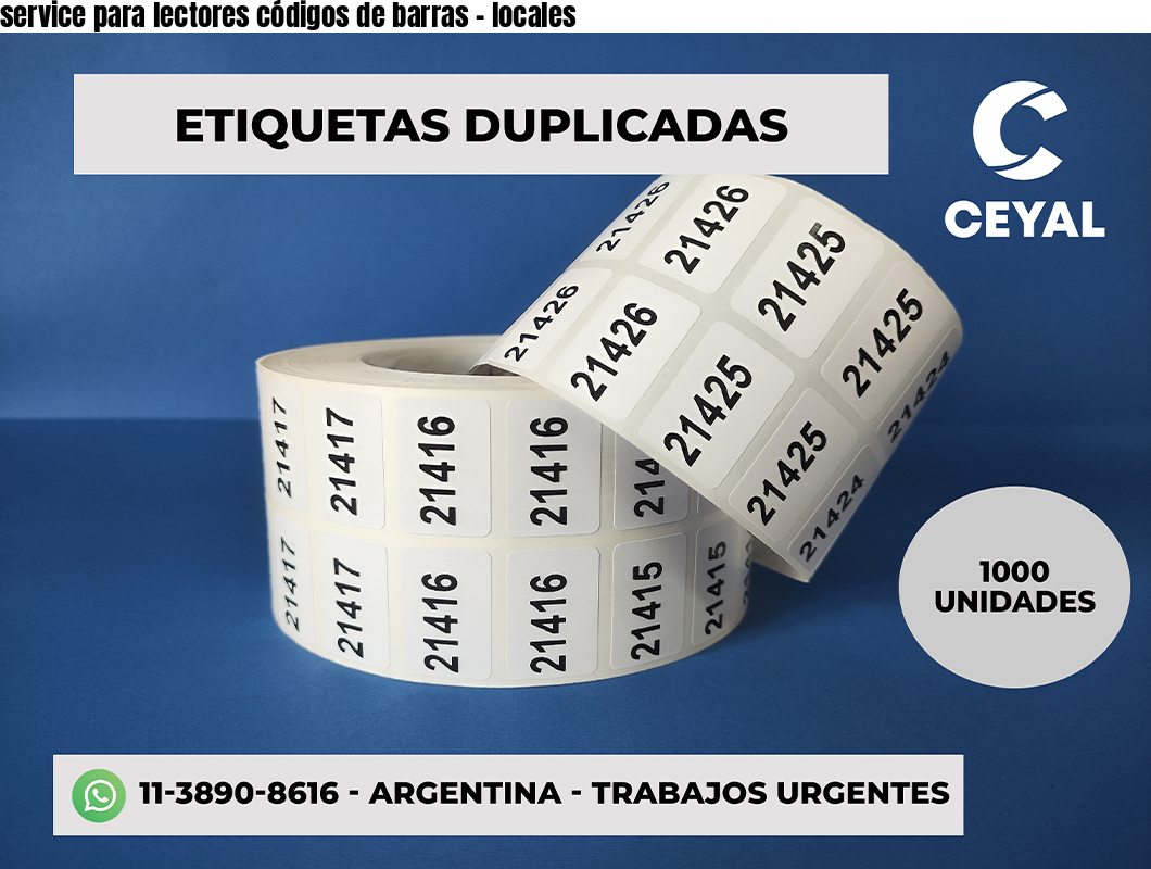 service para lectores códigos de barras - locales