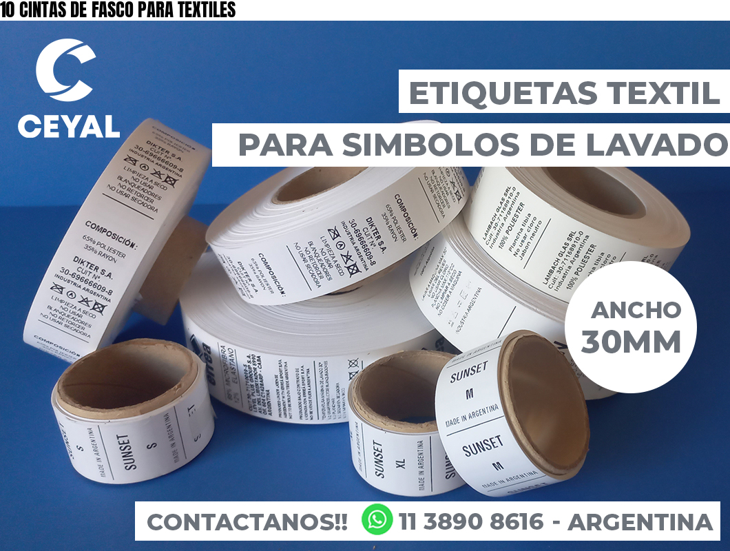 10 CINTAS DE FASCO PARA TEXTILES