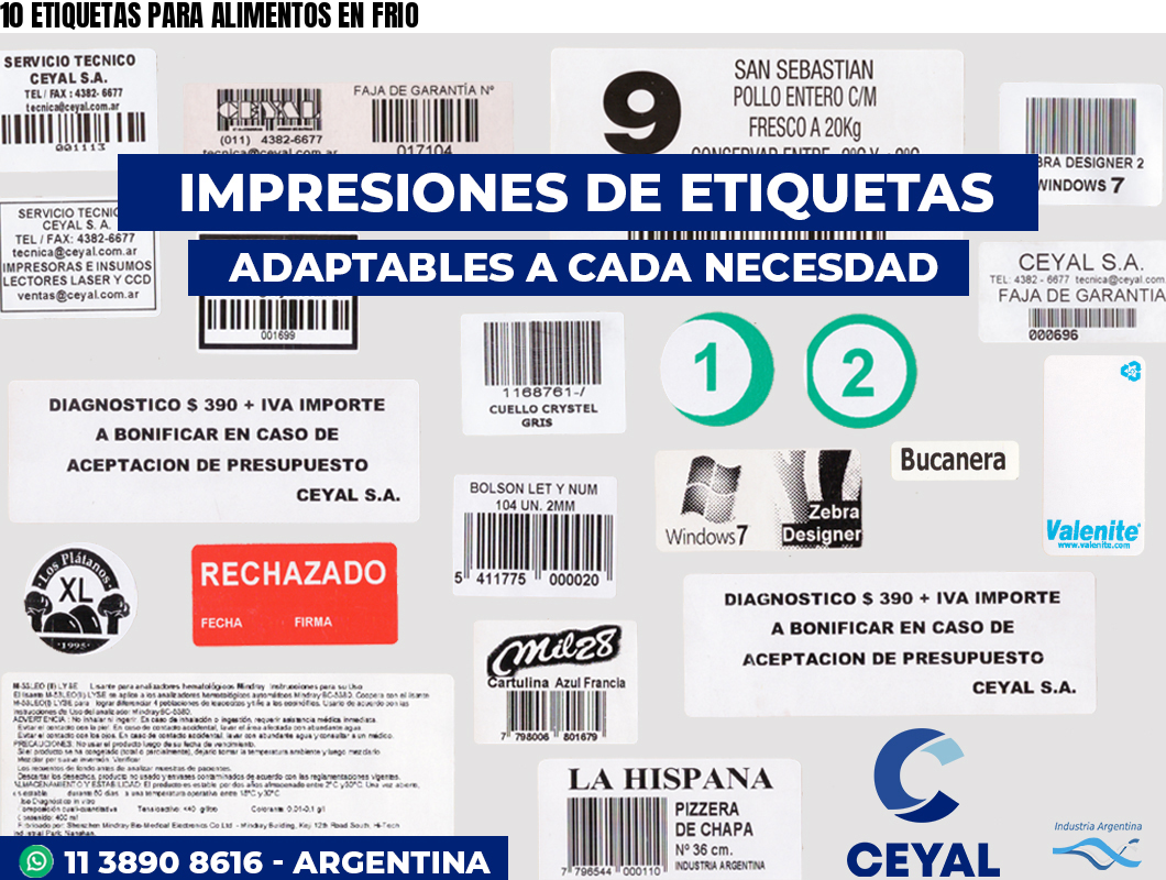 10 ETIQUETAS PARA ALIMENTOS EN FRIO