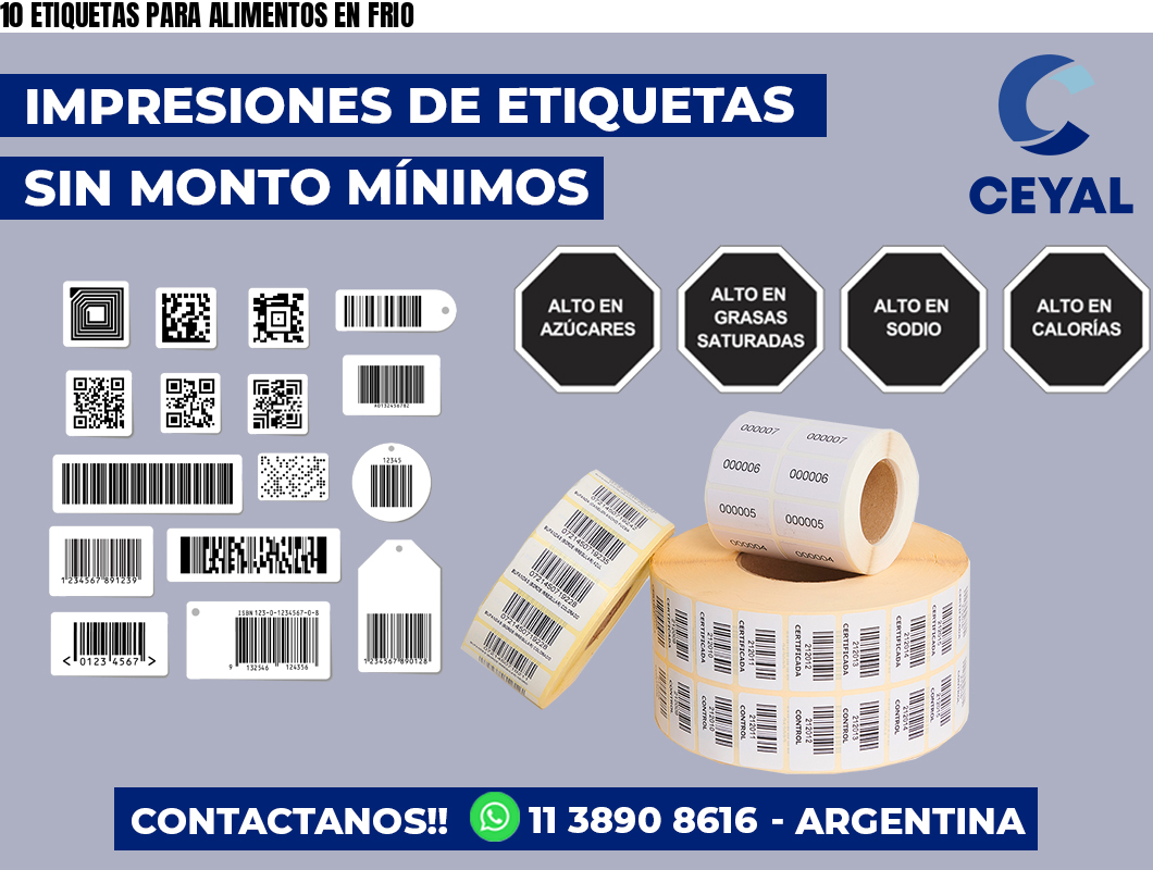 10 ETIQUETAS PARA ALIMENTOS EN FRIO