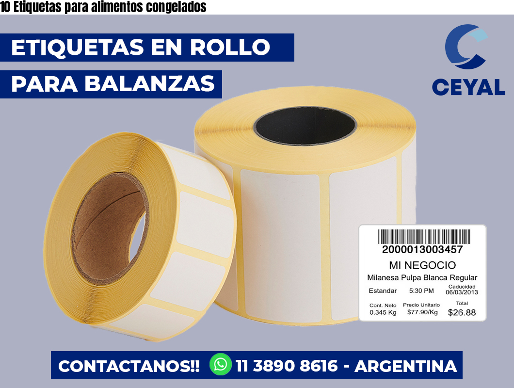 10 Etiquetas para alimentos congelados